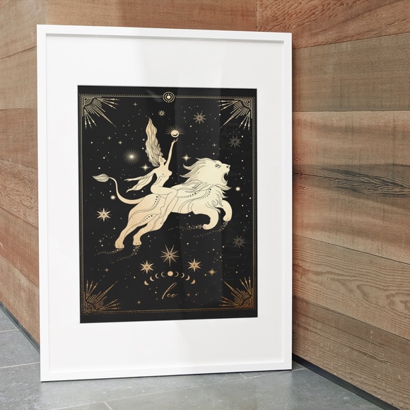 Leo Wall Art Celestial Zodiac Horoscope Illustration Print Poster Unframed - Picture 5 of 17
